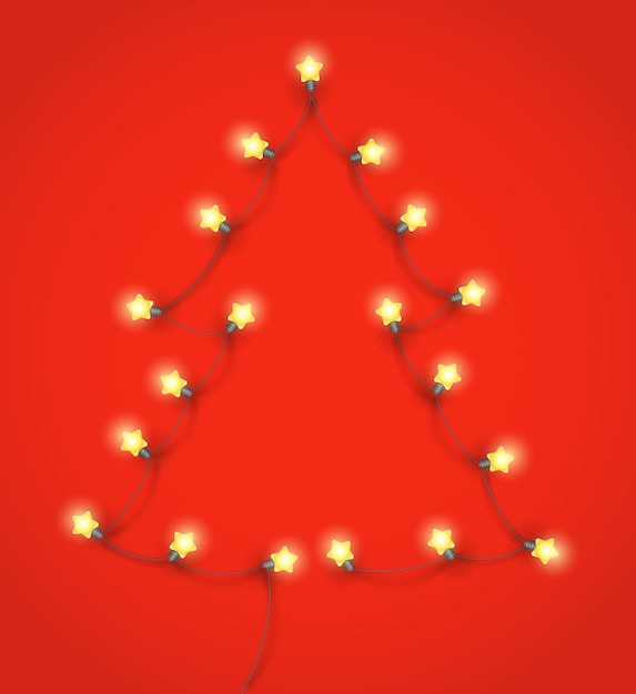 Árvore de Natal abstrata feita de guirlanda de iluminação