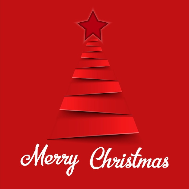 Árvore de natal abstrata moderna isolada na ilustração vetorial de fundo branco