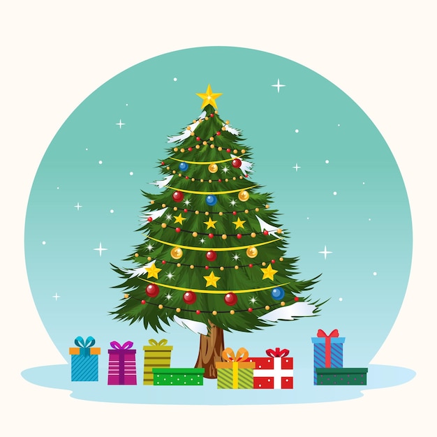 Árvore De Natal Com Caixas De Presente