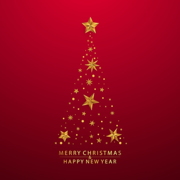 Árvore de Natal com estrelas cartão