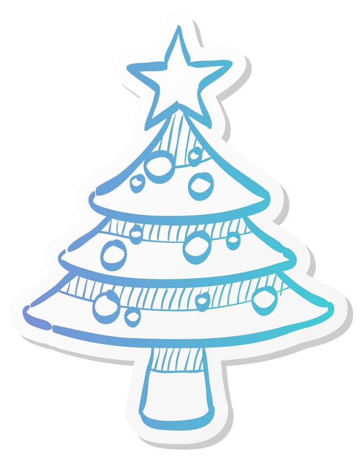 Vetor árvore de natal doodle