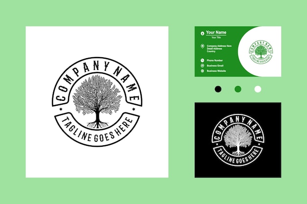 Árvore genealógica da vida selo selo emblema carvalho banyan maple ícone design de logotipo inspiração vetorial