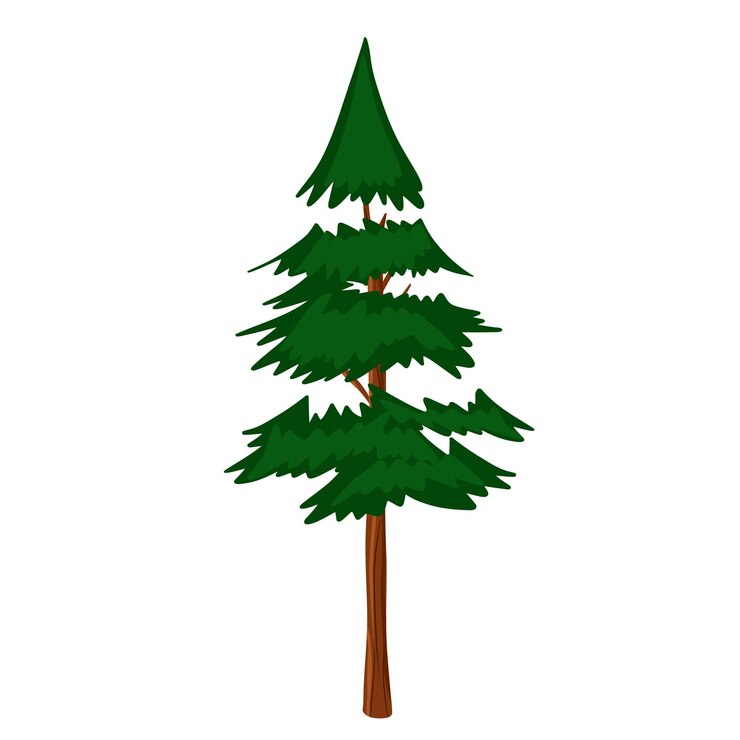 Vetor árvore isolada paisagem natural de desenhos animados para crianças