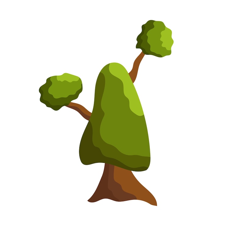 Vetor árvore verde abstrata na ilustração vetorial de fundo branco