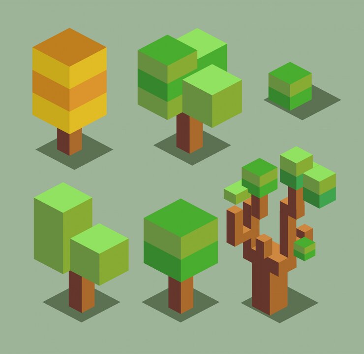 Árvores 3D Pixelate