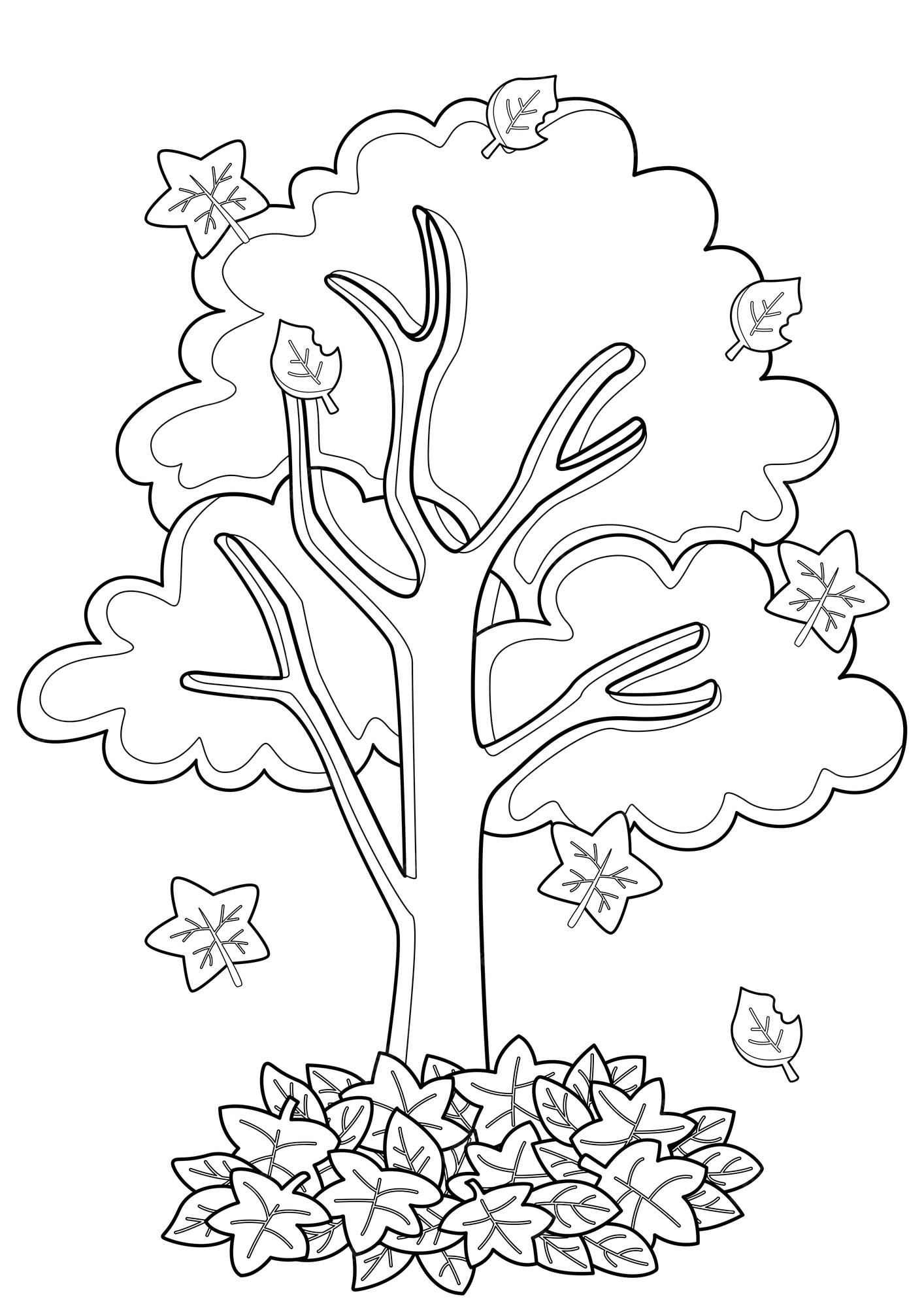 Desenhos de árvores para colorir com as crianças