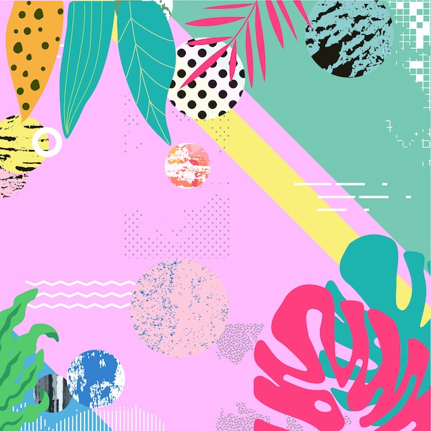As folhas da selva tropical no fundo