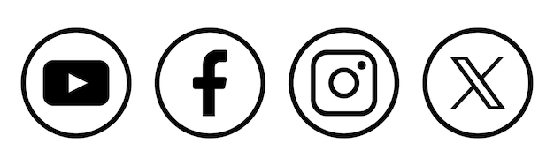 Vetor as marcas de mídia social logo set youtube facebook instagram twitter ícones