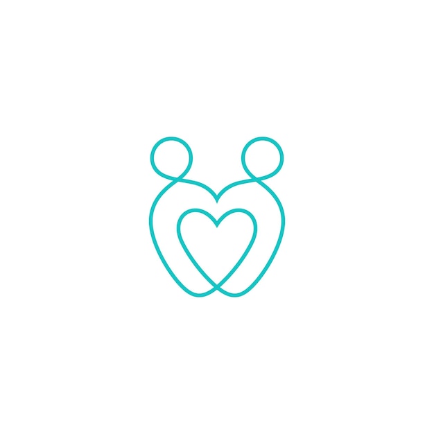 As pessoas adoram o logotipo de cuidado em estilo de arte de linha minimalista e simples