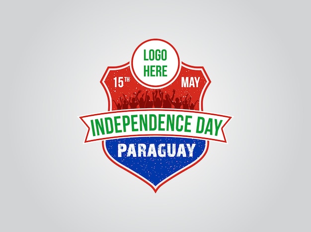 As pessoas do Dia da Independência do Paraguai celebram o 15 de maio Cor da Bandeira Nacional no Escudo