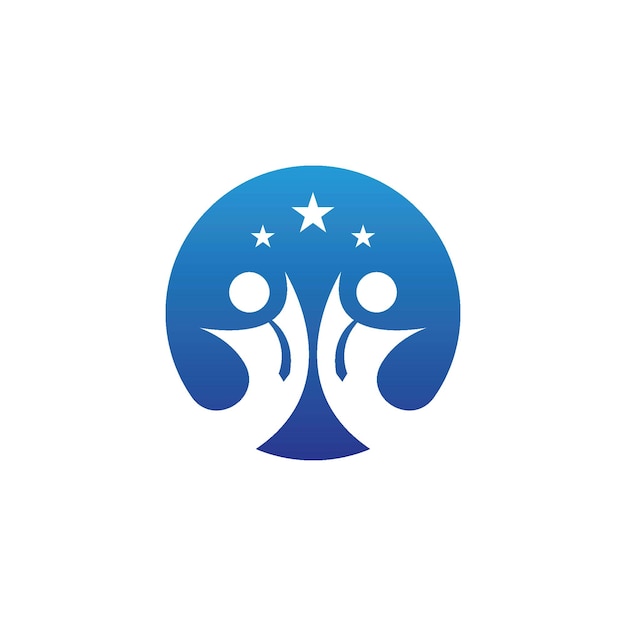 As pessoas estrelam o logotipo de saúde e negócios de sucesso
