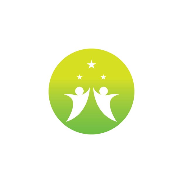 As pessoas estrelam o logotipo de saúde e negócios de sucesso