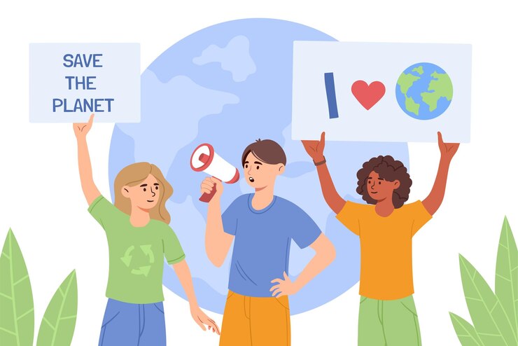 Vetor as pessoas salvam o conceito de vetor de planeta