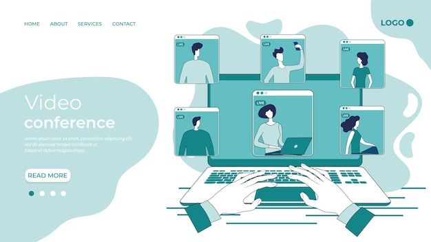 As pessoas se comunicam online por videoconferênciaTrabalho remoto estudo online freelance
