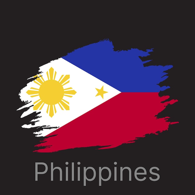 As pinceladas artísticas formam a bandeira colorida das Filipinas