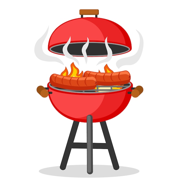 Vetor De Contorno De Ícone De Grelha De Fogo. Carne De Bbq. Comida Quente  Royalty Free SVG, Cliparts, Vetores, e Ilustrações Stock. Image 181030164