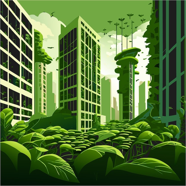 As samambaias das torres verdes moldando a paisagem urbana de amanhã