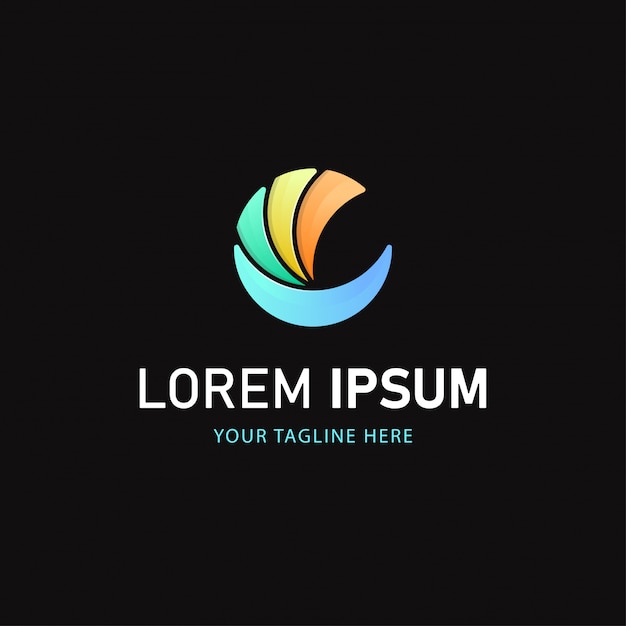 asa Design de logotipo. Logotipo abstrato estilo gradiente
