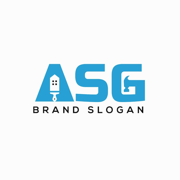 Asg último vetor de design de logotipo imobiliário