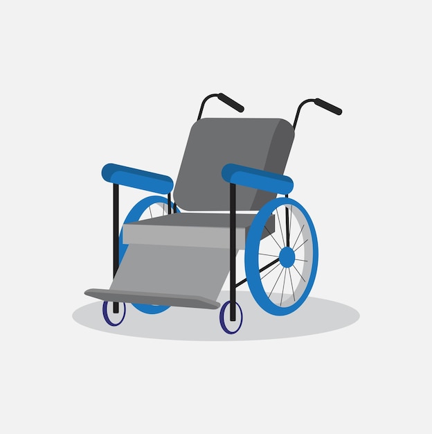 Assento de transporte de cadeira de rodas em caso de doença, lesão ou deficiência estilo plano vetorial