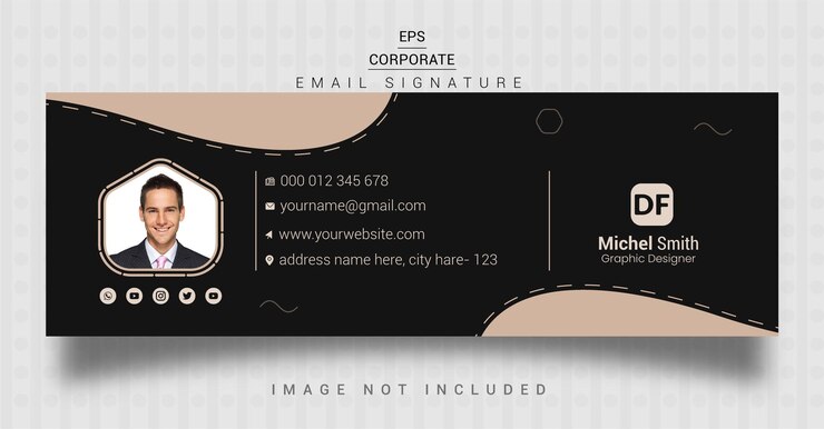 Vetor assinatura de e-mail corporativo