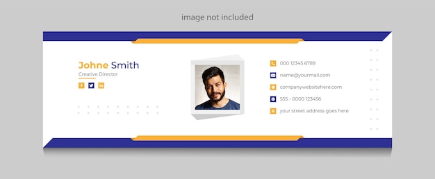 Assinatura de e-mail ou modelo de rodapé de e-mail e design de capa de mídia social vetor premium premium vector
