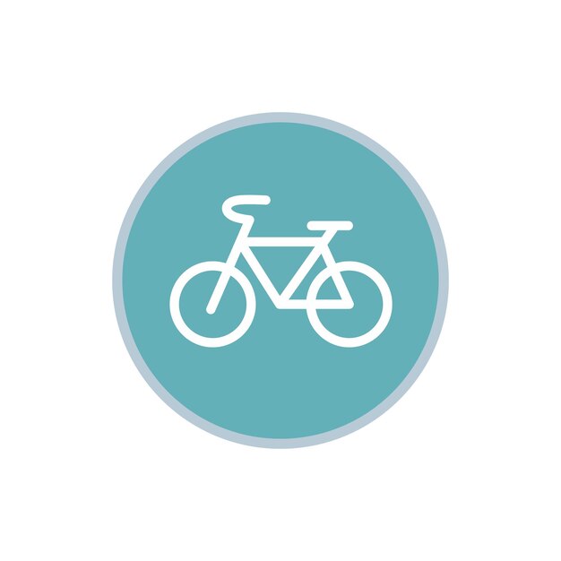 Assine o ícone da bicicleta em estilo plano isolado no fundo branco Símbolo de equitação
