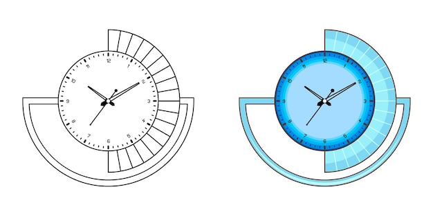 Vetor assista páginas para colorir e vetor