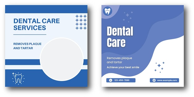 Assistência odontológica assistência médica modelo de banner de postagem de mídia social