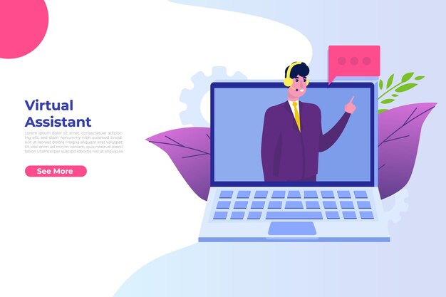 Assistente de negócios online virtual