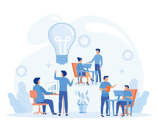 assistente on-line na promoção do trabalho na rede em busca de novas ideias soluções brainstorming