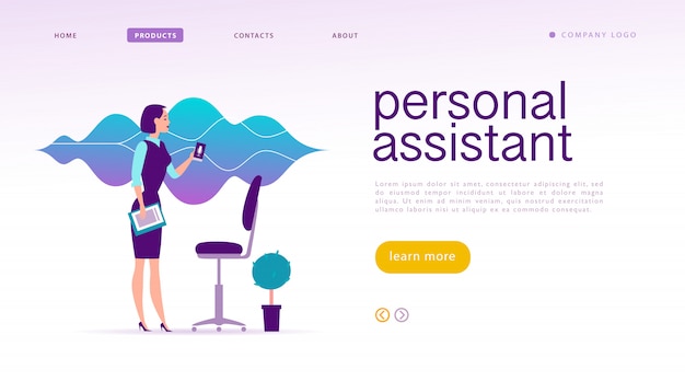 assistente pessoal, ilustração de reconhecimento de voz