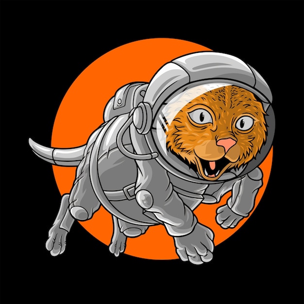 Vetor astronaut catspace catpremium vector