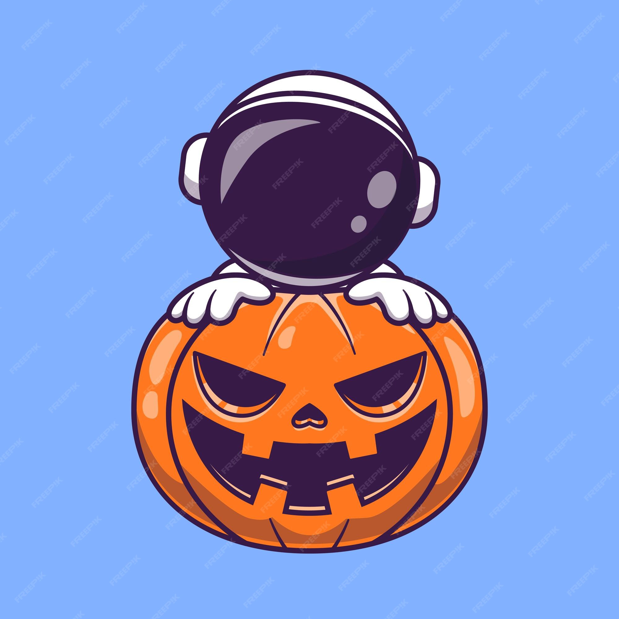 Abóbora de halloween dos desenhos animados, Vetor Premium