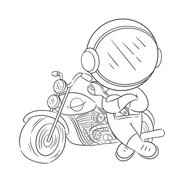 Desenho de Moto espacial para Colorir - Colorir.com