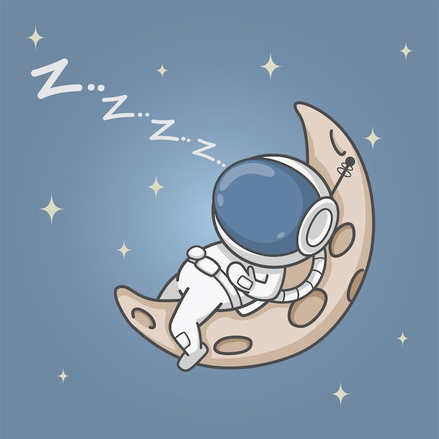 astronauta dormindo na lua crescente