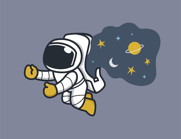 Astronauta e estrelas