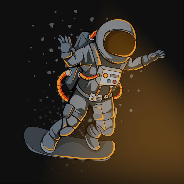 Astronauta flutuante no espaço spaceman