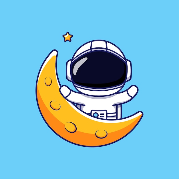 Astronauta fofo na lua