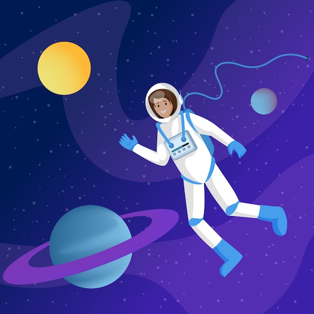 Astronauta masculina no espaço sideral