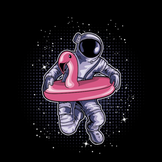 Astronauta nadando no espaço