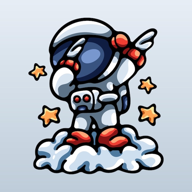 Astronauta nas nuvens dabbing