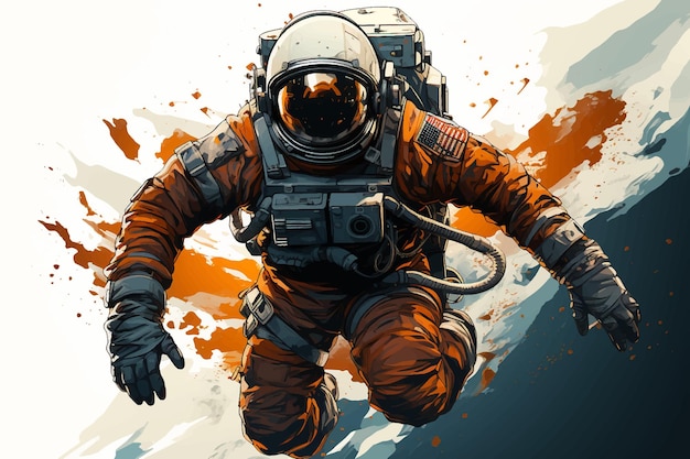 Vetor astronauta no espaço abstração de cores