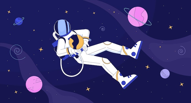 Astronauta no espaço exterior lofi papel de parede