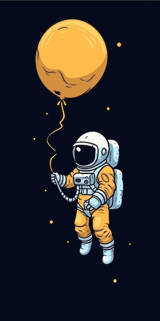 Astronauta segurando um balão