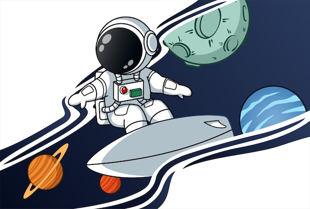 Astronauta surfando no espaço