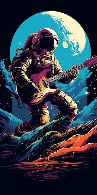 Astronauta tocando violão 2