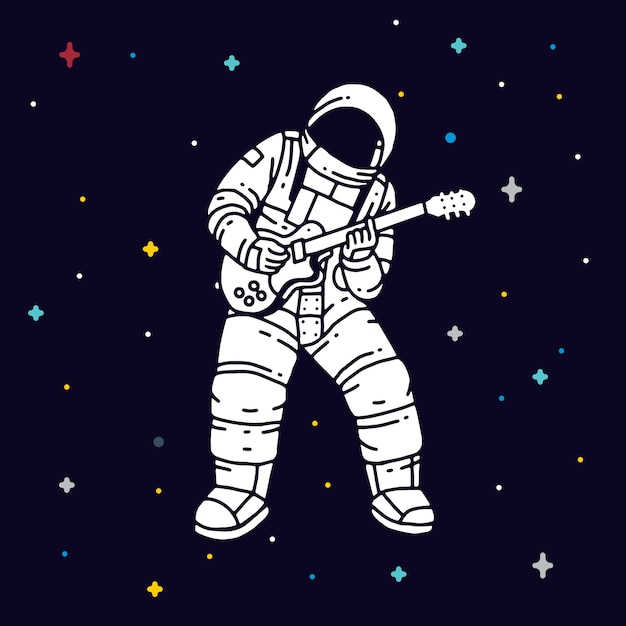 Astronauta tocando violão