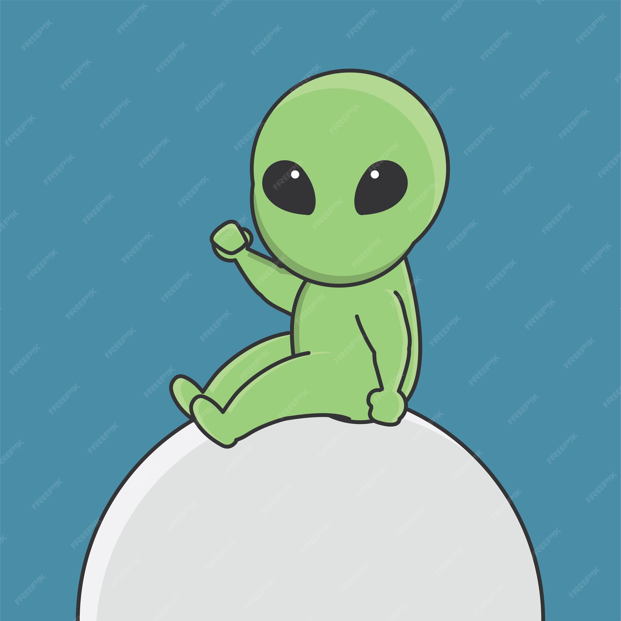 Baixe Personagem de Desenho Animado em Nave Espacial Alienígena