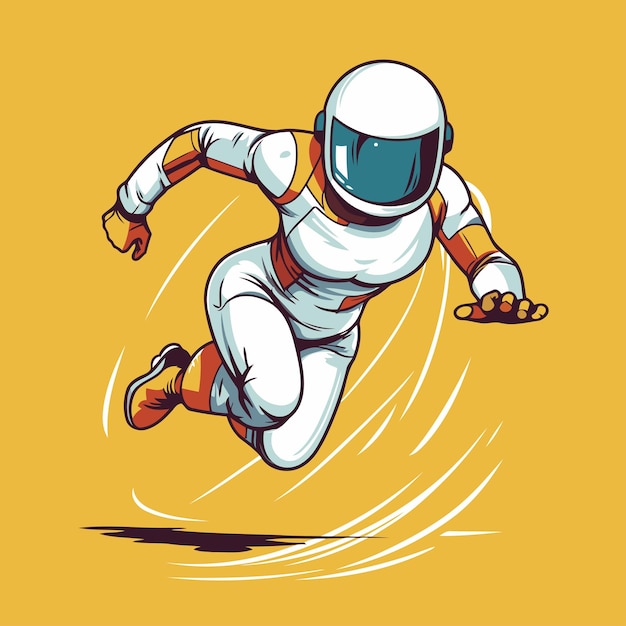Vetor astronauta voando no espaço ilustração vetorial de astronauta em fato espacial